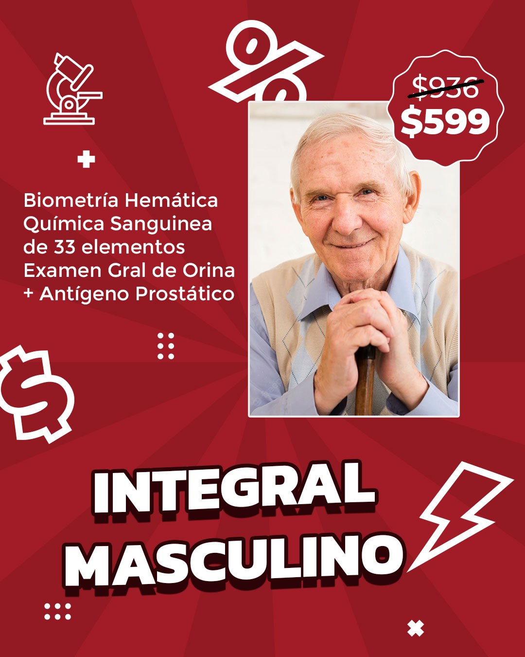 Flyer para exámenes de laboratorio
