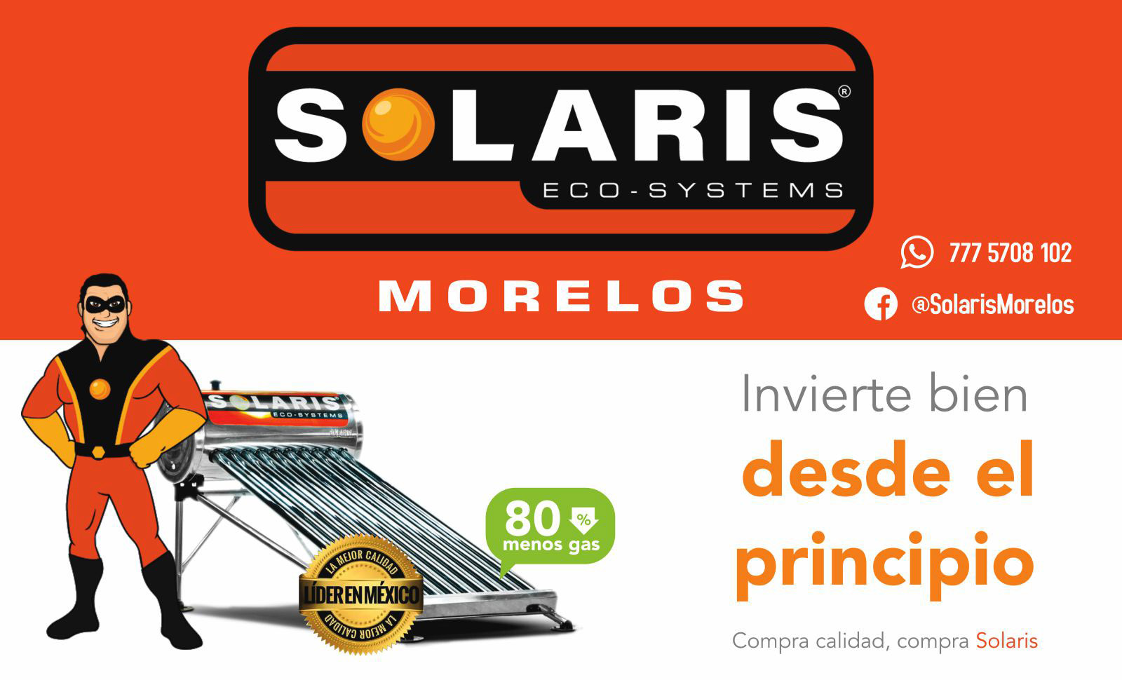 Flyer para empresa comercializadora de calentadores solares