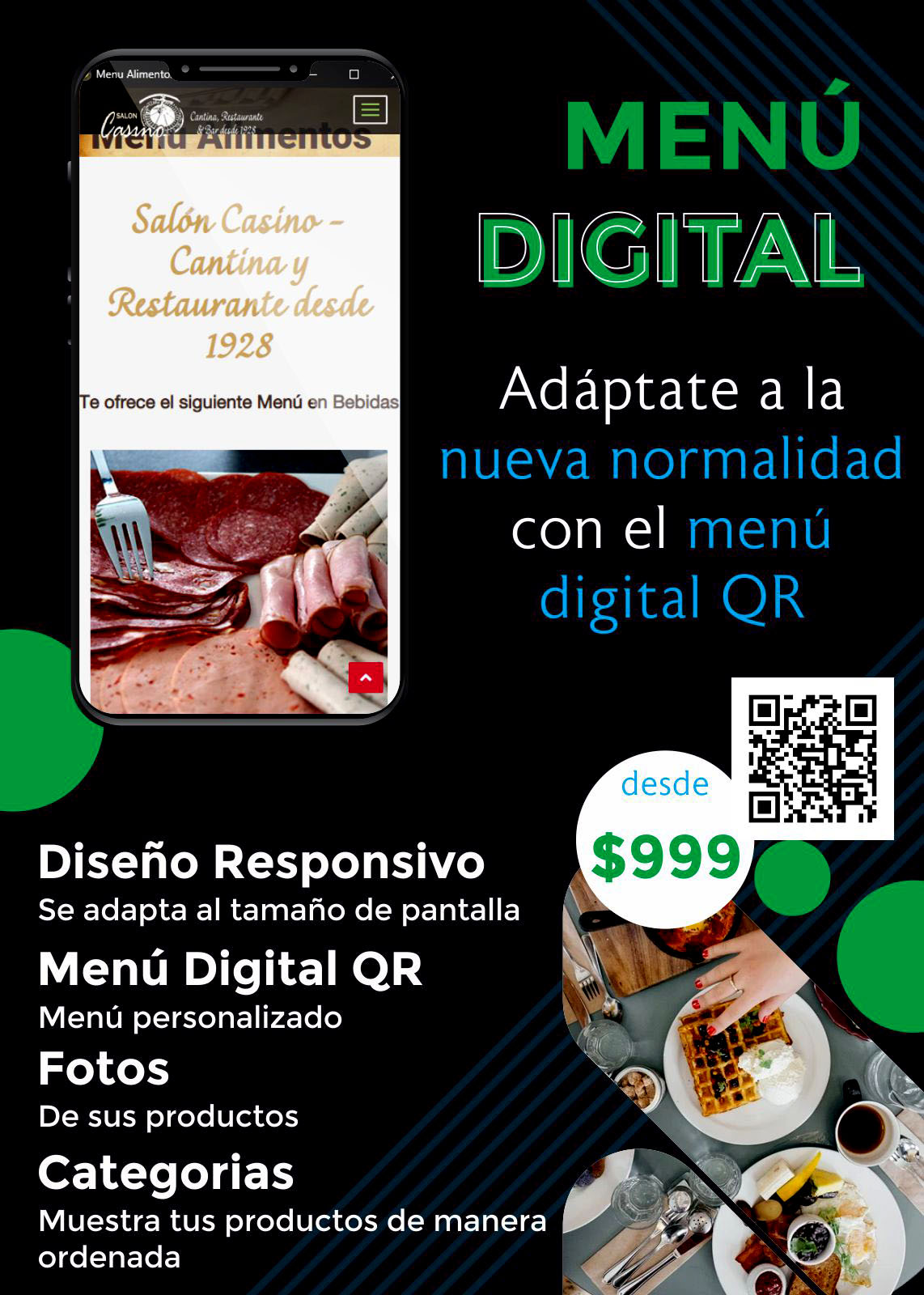 Flyer para menús digitales