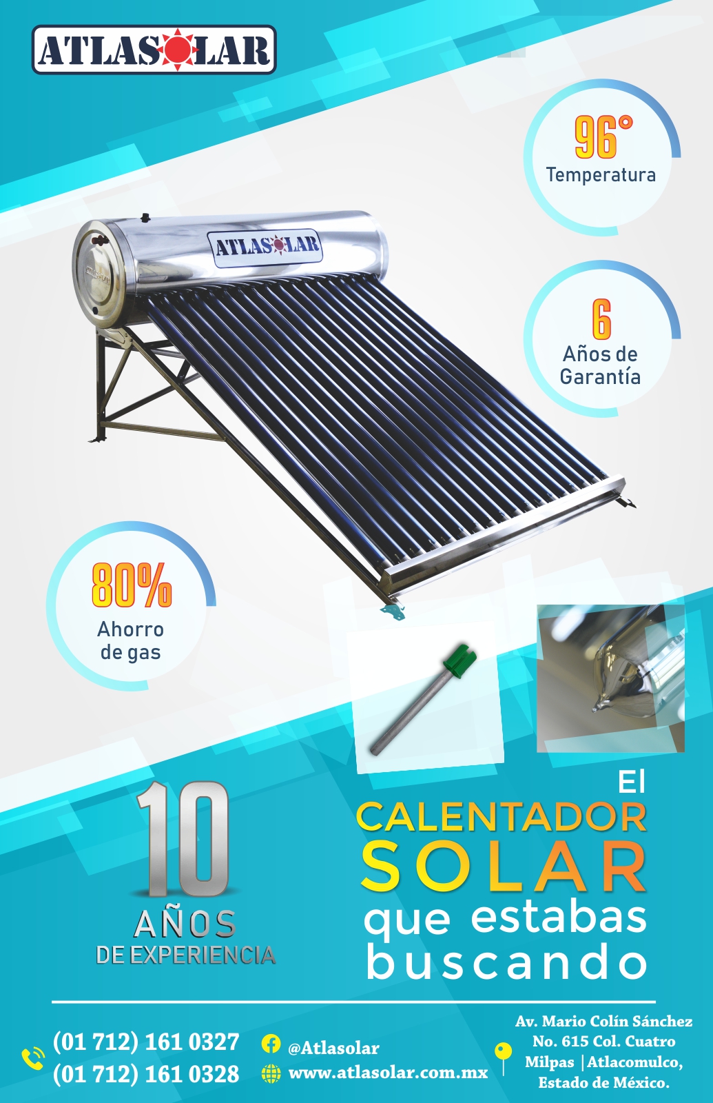 Flyer para empresa comercializadora de calentadores solares
