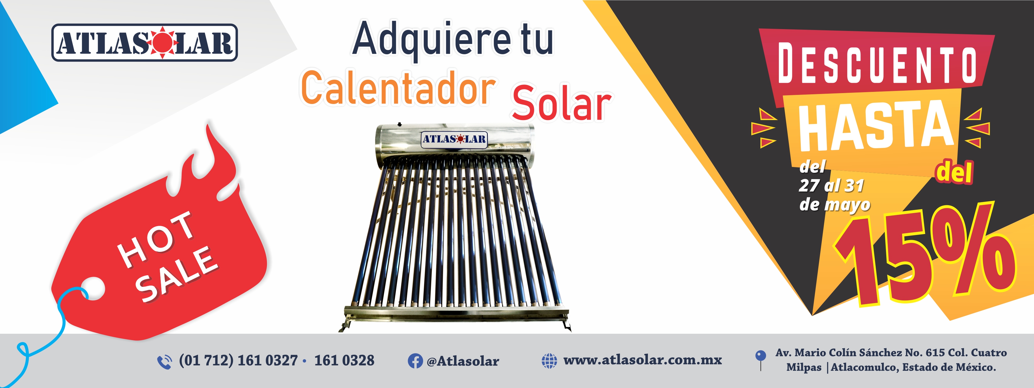 Portada para facebook de venta de Calentadores Solares