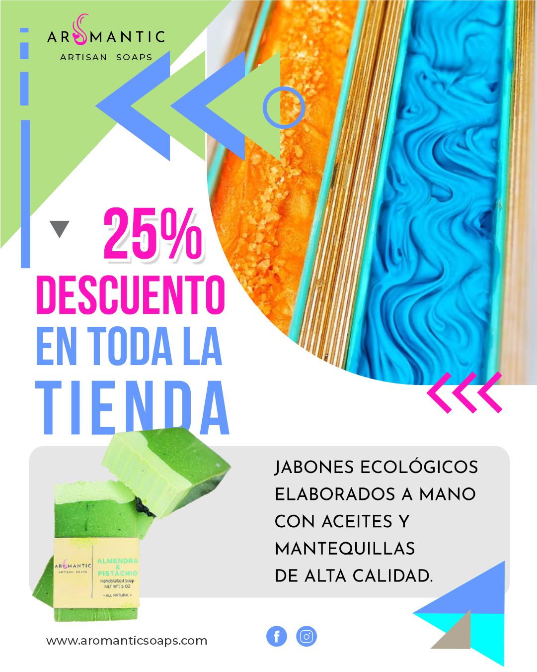 Flyer para venta de javones orgánicos